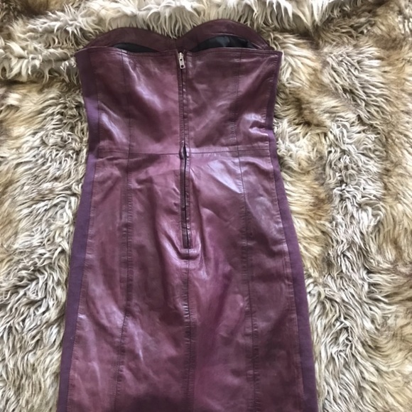 Gestuz Strapless Leather Dress - Picture 2 of 8